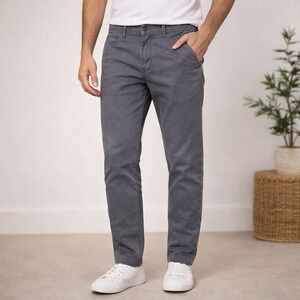 English Laundry Pant Gray Herringbone Cotton Blend Casual Straight Leg 34W x 30L